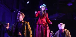 PHOTO: SPTW | The South Pasadenan | Schuyler Mastain, Daisy Donohue, and Robert Cesario in A Christmas Carol at South Pasadena Theatre Workshop.