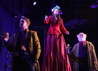 PHOTO: SPTW | The South Pasadenan | Schuyler Mastain, Daisy Donohue, and Robert Cesario in A Christmas Carol at South Pasadena Theatre Workshop.