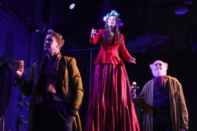 PHOTO: SPTW | The South Pasadenan | Schuyler Mastain, Daisy Donohue, and Robert Cesario in A Christmas Carol at South Pasadena Theatre Workshop.