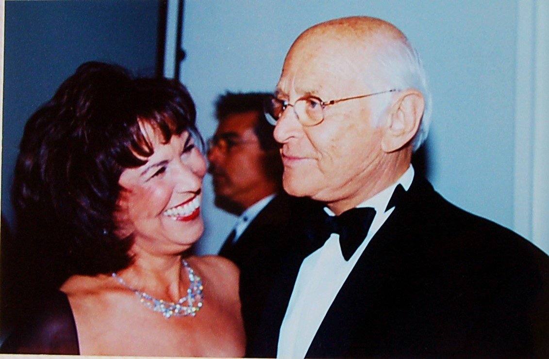 south-pasadena-news-12-06-2023-normal-lear-henk-friezer5 | The South Pasadenan | South Pasadena News PHOTO: Henk Friezer | The South Pasadenan | Television producer Norman Lear pictured with Helen Hernandez, founder of the Imagen Foundation and his personal secretary.