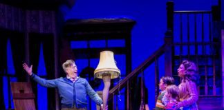 PHOTO: Craig Schwartz Photography | The South Pasadenan | L to R: Eric Petersen, Kai Edgar, Henry Witcher, and Sabrina Sloan in "A Christmas Story, The Musical" at Center Theatre Group's Ahmanson Theatre December 5 through December 31, 2023.