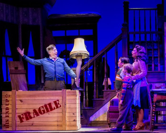 PHOTO: Craig Schwartz Photography | The South Pasadenan | L to R: Eric Petersen, Kai Edgar, Henry Witcher, and Sabrina Sloan in "A Christmas Story, The Musical" at Center Theatre Group's Ahmanson Theatre December 5 through December 31, 2023.