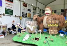 PHOTO: Tina Kistinger | The South Pasadenan | Volunteers are working day and night to finish the South Pasadena Rose Float for the Tournament of Roses 2024 Parade.