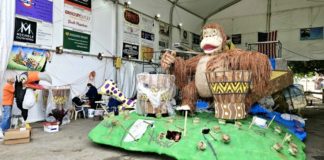 PHOTO: Tina Kistinger | The South Pasadenan | Volunteers are working day and night to finish the South Pasadena Rose Float for the Tournament of Roses 2024 Parade.