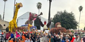 PHOTO: Bill Glazier | The South Pasadenan | South Pasadena Tournament of Roses 2024 float at the Tournament of Roses final judging on December 31, 2023.