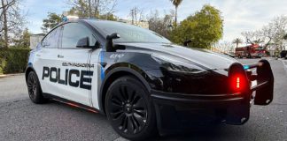 PHOTO: Steven Lawrence | The South Pasadenan News | South Pasadena Police Department (SPPD) Tesla Patrol Car