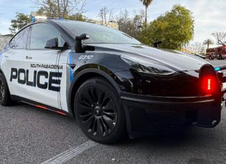 PHOTO: Steven Lawrence | The South Pasadenan News | South Pasadena Police Department (SPPD) Tesla Patrol Car