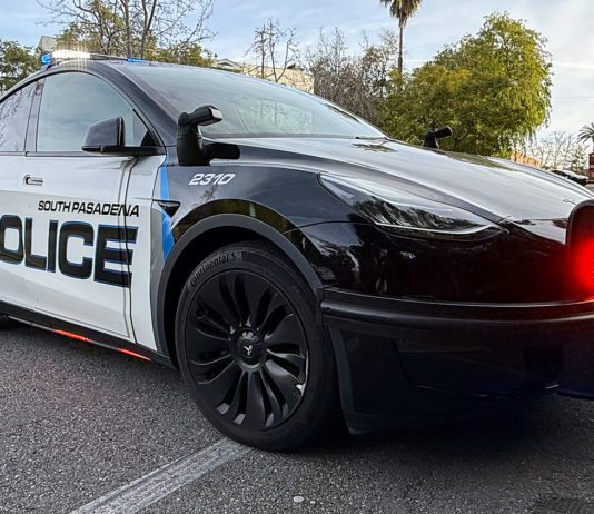 PHOTO: Steven Lawrence | The South Pasadenan News | South Pasadena Police Department (SPPD) Tesla Patrol Car