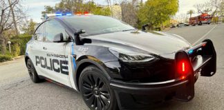 PHOTO: SPPD | The South Pasadenan | Tesla Police Car