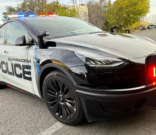 PHOTO: SPPD | The South Pasadenan | Tesla Police Car