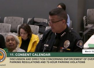 Parking Tickets South Pasadena | Police to Resume Enforcement, With Help for Fire Displaced Screencap: South Pasadena City Council Meeting March 19, 2025 | SP Police Chief Solinsky presenting parking enforcement plan. Fire displaced situations have options