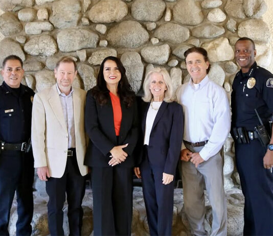 PHOTO: City of South Pasadena | Memorial Day 2026. Left to Right: SPPD Officer Shannon Robledo, City Councilmember Jon Primuth, Mayor Sheila Rossi, City Councilmember Janet Braun, City Councilmember Michael Cacciotti, SPPD Chief Derek Elmore.