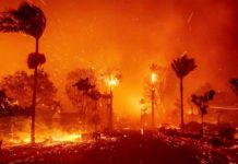 PHOTO: Cover of the Official LA County Independent After-Action Report by McChrystal Group. "The winds created flames 200 feel long horizontally, and sent embers flying up to 2 miles away"