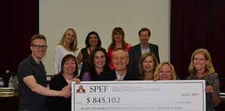 SPEF Presents School District with $845,102 Check! Thank You SPEF!