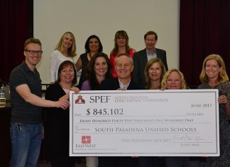 SPEF Presents School District with $845,102 Check! Thank You SPEF!