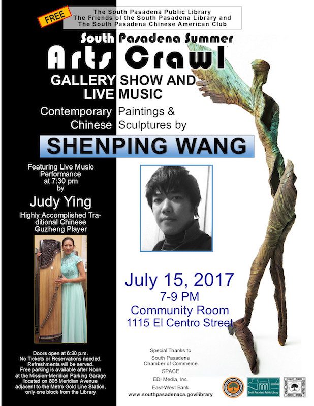 south-pasadenan-07-12-17-contemporary-sculptures-paintings-shenping-wang-guzheng-music-judy-ying-south-pasadena-library-arts-crawl-6 | The South Pasadenan | South Pasadena News